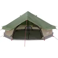 vidaXL Tente tipi pour 20 personnes, verte, en polyester et en acier