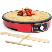 GADGY Crêpière - Thermostat réglable - Crêpière - 1000W - Spatule et diviseur de pâte - Ø 30 cm