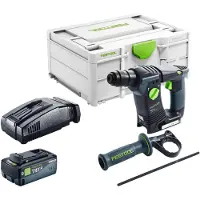 Festool Marteau perforateur sans fil BHC 18-Basic 18 V, 1,8 J, SDS Plus, sans balais + 1 batterie 8,0 Ah + chargeur rapide + Systainer