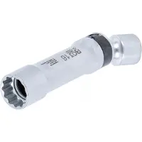 Bgs Zündkerzen-Gelenkeinsatz Zwölfkant mit Haltefeder Antrieb Innenvierkant 10 mm (3/8") SW 16 mm
