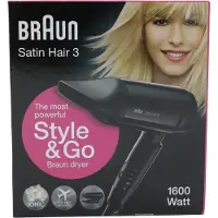 Braun Satin Hair 3 HD350 - noir - monochromatique - boucle de suspension - curseur - 1600 W - 1 pièce(s) (BRHD350E)