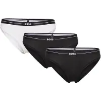 BOSS Lot de trois slips en coton stretch avec taille logotée
