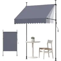 Vevor Store Banne Manuel sans Perçage Auvent Rétractable 150 cm pour Terrasse et Balcon