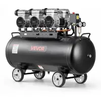 Vevor Compresseur à Air 100 L Réservoir Compresseur d'Air sans Huile 3 kW pour Réparation Automobile