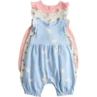 Marks & Spencer Barboteuse / body bleu chiné / gris clair / orange clair / rose chiné