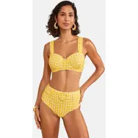 Love & roses Bas de bikini jaune / blanc