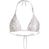 Karl Lagerfeld Hauts de bikini ' Triangel-Bikini-Oberteil ' gris / blanc
