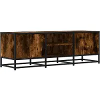 vidaXL Armoire TV chêne fumé 120x35x41 cm Bois composite et métal