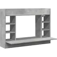 vidaXL Bureau mural gris béton 105x48x75 cm bois composite