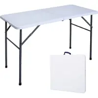 Goliving - Table pliante d'extérieur résistante - 122 x 60 x 74 cm - Blanc