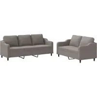 vidaXL Ensemble de canapés 2 pièces avec coussins Tissu Taupe