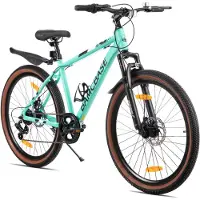 Hiland VTT de 26 pouces avec cadre en aluminium, selle ergonomique pour des trajets longue distance sans fatigue, équipé de vitesses Shimano 7 et de freins à disque mécaniques