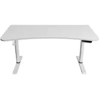 AROZZI Arena Moto Bureau Gaming Électrique - 160 x 82 x 73-117 cm - Blanc