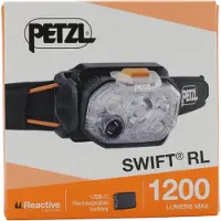 Petzl - Lampe frontale d'alpinisme et de ski de randonnée - Swift RL Black/Orange