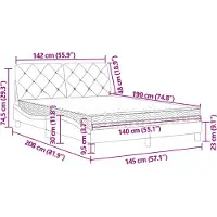 vidaXL Lit avec matelas vert foncé 140x190 cm velours