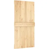 vidaXL Porte coulissante , finition naturelle et blanche, 100 x 210 cm, pin massif