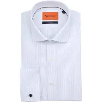 Suitable Chemise Twill Manchette Double Impression Blanche Blanc taille 42