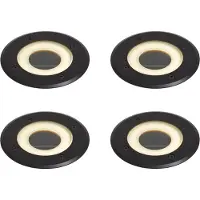 QAZQA Lot de 4 spots de sol modernes noirs avec LED rechargeable solaire IP65 - Solyx