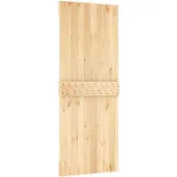 vidaXL Porte coulissante , finition naturelle et blanche, 80 x 210 cm, pin massif