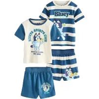 Next Pyjama beige / bleu clair / bleu foncé / blanc