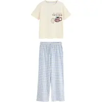 Next Pyjama écru / bleu ciel / marron / bourgogne