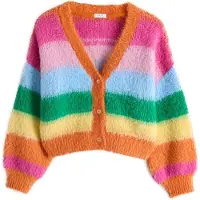 Next Cardigan bleu clair / vert / orange / rose