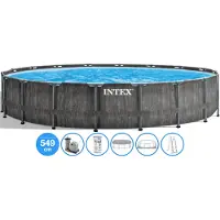Intex Ø 549 x 122 cm Greywood Prism Frame Kit Piscine Ronde