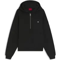 HUGO Sweat à capuche à encolure zippée en coton mélangé structuré