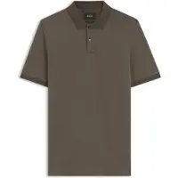 BOSS Polo Regular en jacquard de coton et de soie