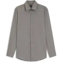 BOSS Chemise Slim en coton structuré mélangé thermorégulant