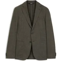 BOSS Veste Slim en laine vierge et en lin