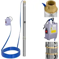 MSW Pompe immergée -70 mm / 2,75'' - 3800 l/h - 750 W - 20 m de câble / 84 m de hauteur d'élévation - Inox