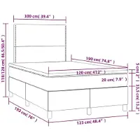 vidaXL Lit boxspring avec matelas vert foncé 120x190 cm velours