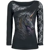 Spiral T-shirt manches longues de - Celtic Unicorn - S - XXL - pour Femme - noir - Taille M