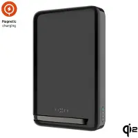 FIXED Banque d'alimentation sans fil pour MagSafe, Qi2, USB-C 30W avec câble et fonction de support, MagZen 10 Pro, noir