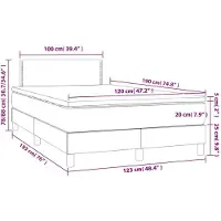 vidaXL Lit boxspring avec matelas bleu foncé 120x190 cm velours