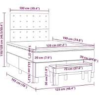 DKD Home Decor Lit Boxspring avec matelas Blanc 120x190 cm Similicuir