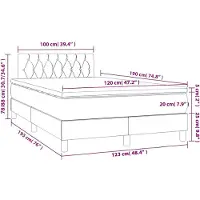 vidaXL Lit boxspring avec matelas bleu foncé 120x190 cm velours