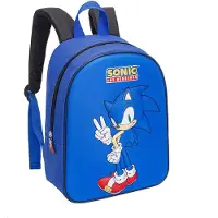 Sonic The Hedgehog Sac à dos 'Rugzak Blauw 3D Voorkant Verstelbare Schouderbanden Officieel Gelicenseerd' bleu