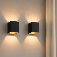 LUSENZ - Applique murale LED 5W G9 Noir mat rectangulaire double lumière
