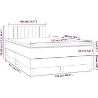 vidaXL Lit boxspring avec matelas noir 120x190 cm velours