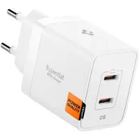 Spigen Essential 47W Wall Charger EE472EU - White (47 W, 2 ports), Chargeur USB, Blanc