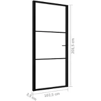 vidaXL Porte intérieure verre ESG et aluminium 102,5x201,5 cm noir