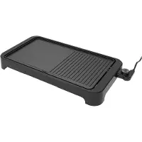 Arthur Martin Gril électrique - - AMPL204 - 2000 W - Double zone - Plaque antiadhésive - Thermostat réglable - Noir