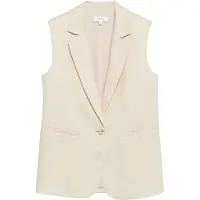 Comma Gilet de costume crème