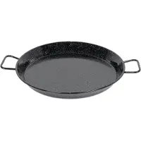 Garcima E-18GAR Poêle à Paella valencienne émaillée, Noir, 12 Personnes, 46 cm