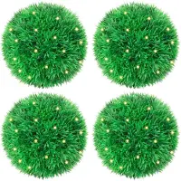 vidaXL Boules de buis artificielles avec lumières LED 2 pcs vert 27 cm