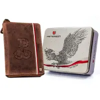 Peterson Grand portefeuille en cuir pour hommes avec RFID -