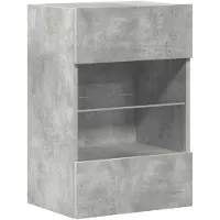 vidaXL Armoires TV murales avec lampes LED 2 pcs. Gris béton 40x30x60,5 cm