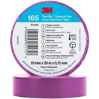 3M Temflex ruban isolant vinyle 165, 19 mm x 20 m (19 mm)
